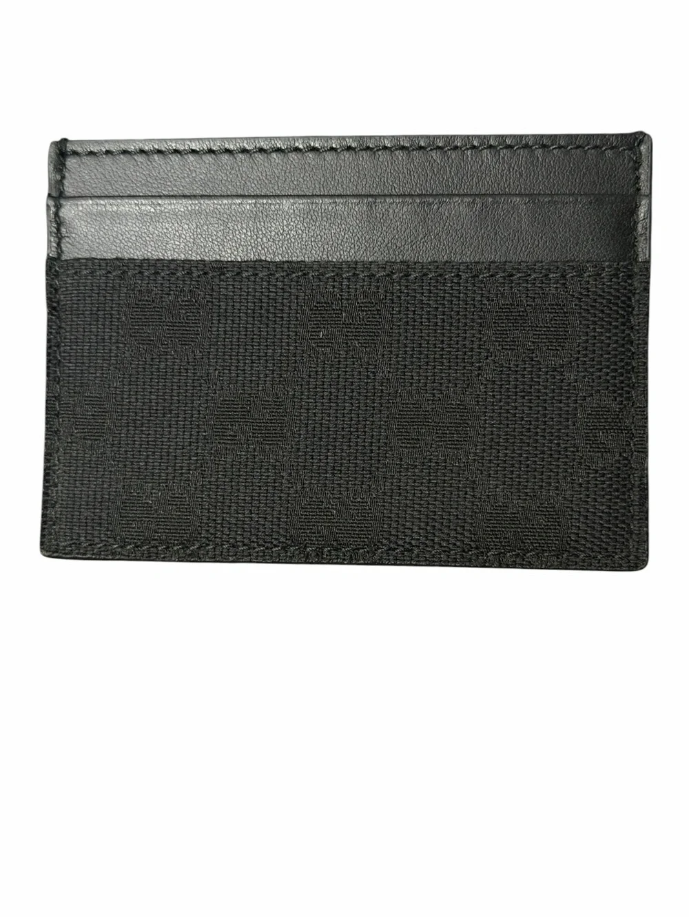 Gucci Black Canvas and Leather Card Holder